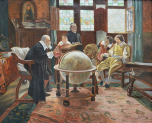 Tito Lessi bezoek van Milton aan Galilee 58 x 70 cm olieverf op doek