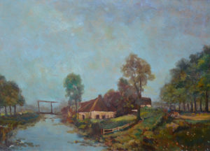 Roel Wildeboer Drents landschap 40 x 50 cm olieverf op board